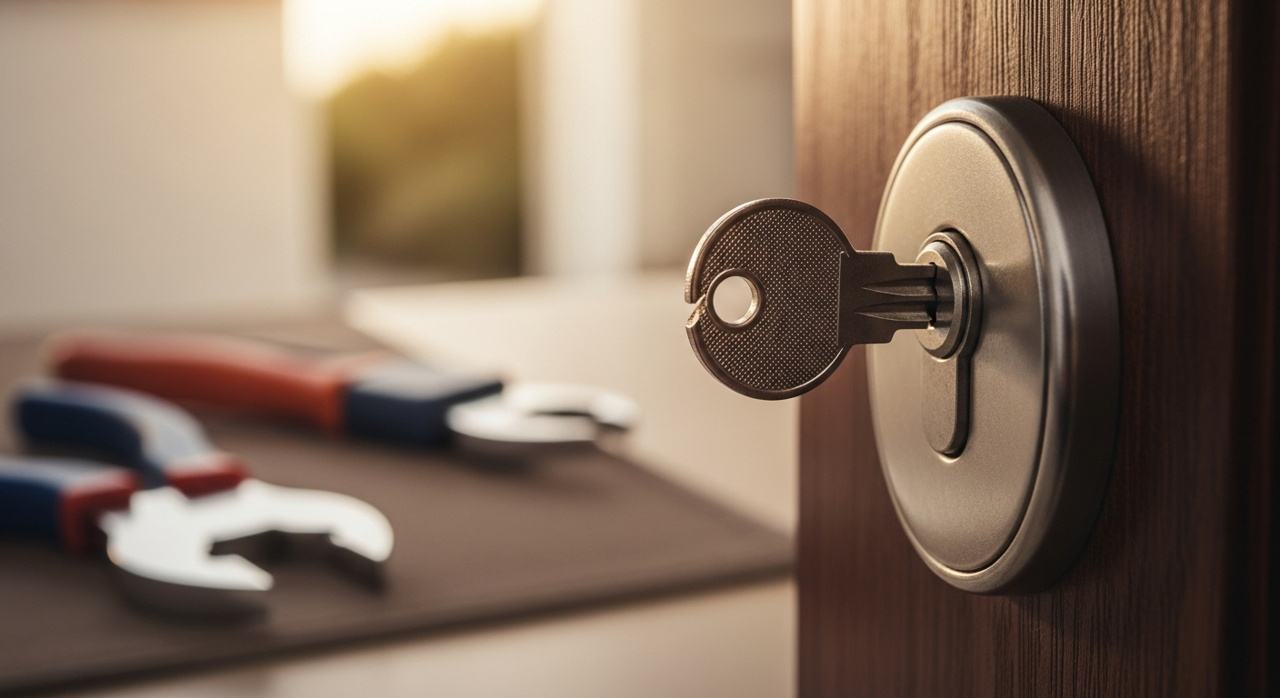 Schluessel abgebrochen - Abgebrochener Schluessel im Tuerschloss