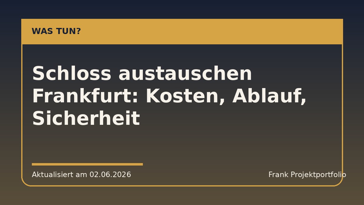 Schloss austauschen Frankfurt: Kosten, Ablauf, Sicherheit
